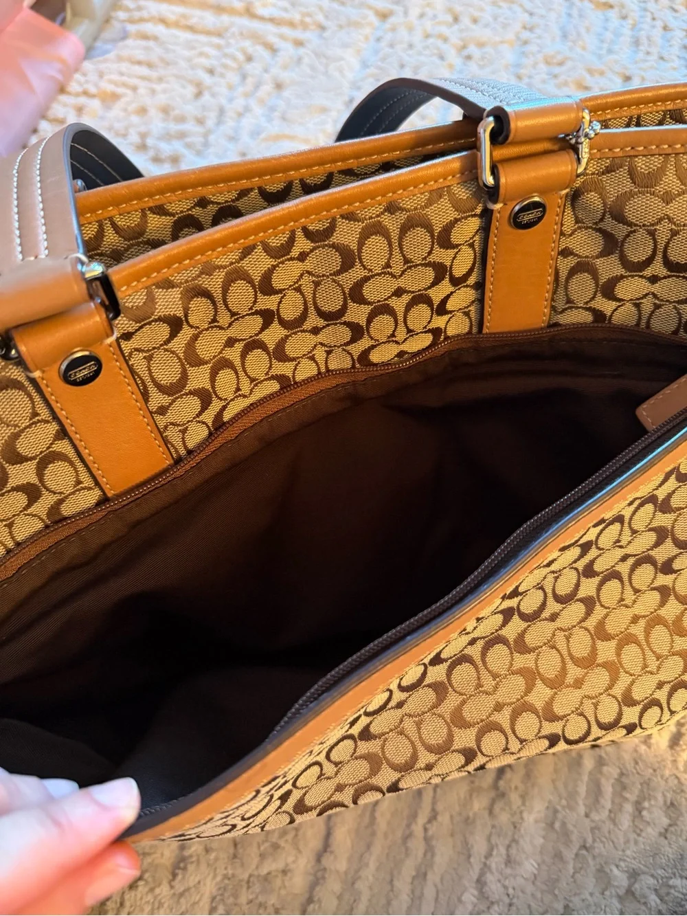 Coach Signature Canvas Diaper Tote Bag